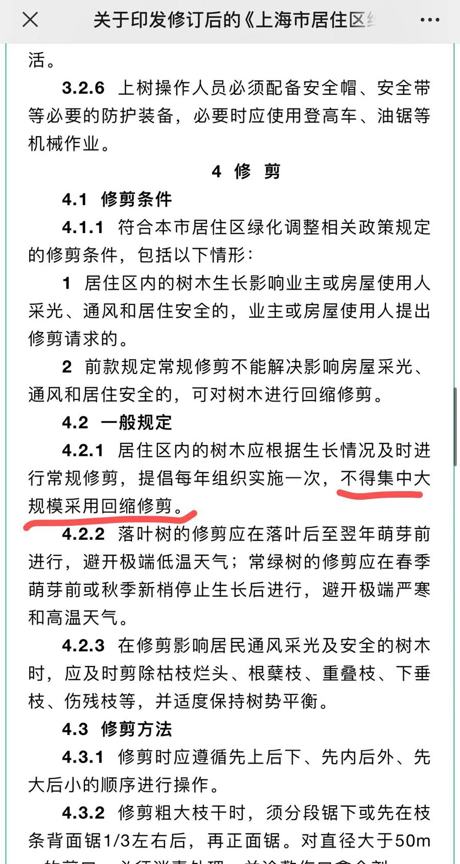 上海浦东一小区上百棵大树成“光头”,居民质疑修绿还是毁林?