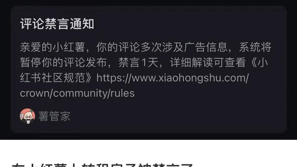 小红书回应“禁言被骗租客账号”：违规发了广告