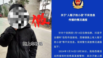 岳阳警方辟谣“人贩子抢小孩”：因不想学习孩子谎称被人绑架