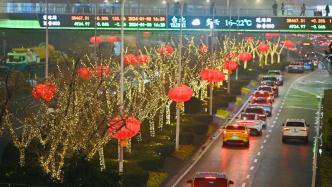 年味儿·上海｜年味浓浓迎新春，大红灯笼点亮浦东世纪大道