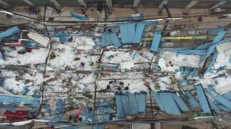 湖南益阳南县一菜市场因积雪致顶棚局部垮塌，已搜救出6人