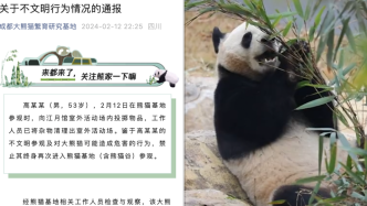 成都大熊猫繁育研究基地：男子向场内投掷物品被终身禁入