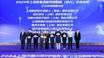 2024年上海市重点服务独角兽（潜力）企业榜单发布