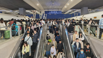 铁路上海站迎来返程客流高峰，预计今日到客量62.6万人次