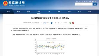 2024年4月份居民消费价格同比上涨0.3%