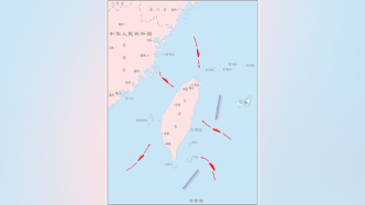 东部战区发布舰艇编队多方向抵近台岛战巡演练态势图