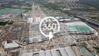 360°全景｜航拍建设中的上海松江站，预计今年年内启用