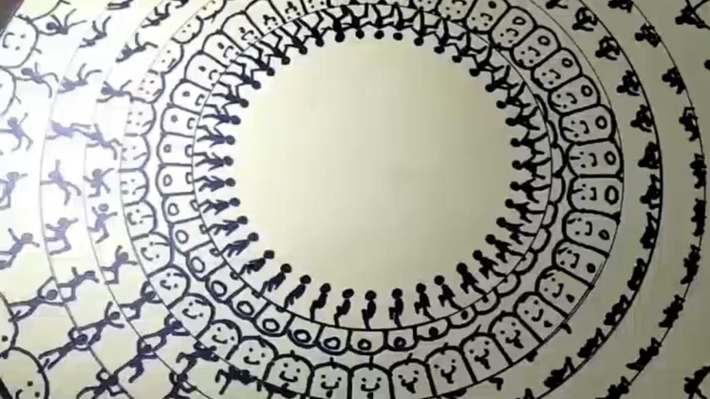 转盘把画上的小人转"活"了