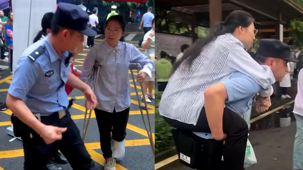 考生腿部受傷，四川瀘州民警背起直奔考場