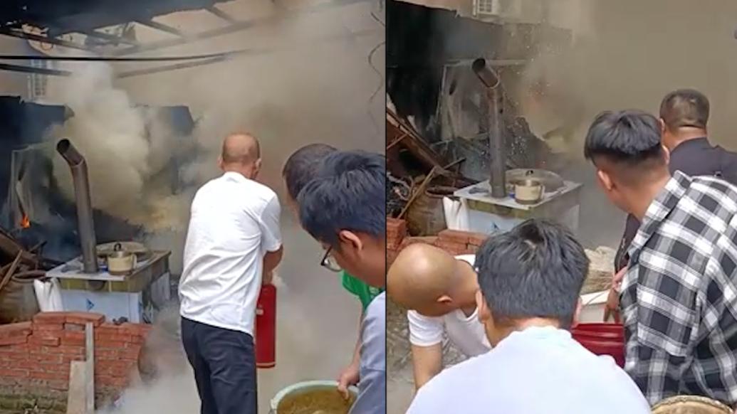 居民煮粽子时离开灶台引发火灾，19名婺剧演职人员帮扑救