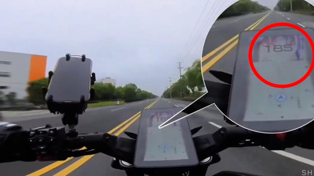 上海一小伙骑摩托飙出180公里时速，自拍视频成证据