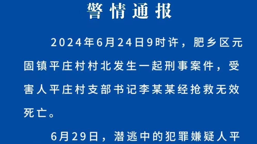 邯郸警方通报村支书被害：嫌疑人曾酒后滋事与其发生矛盾
