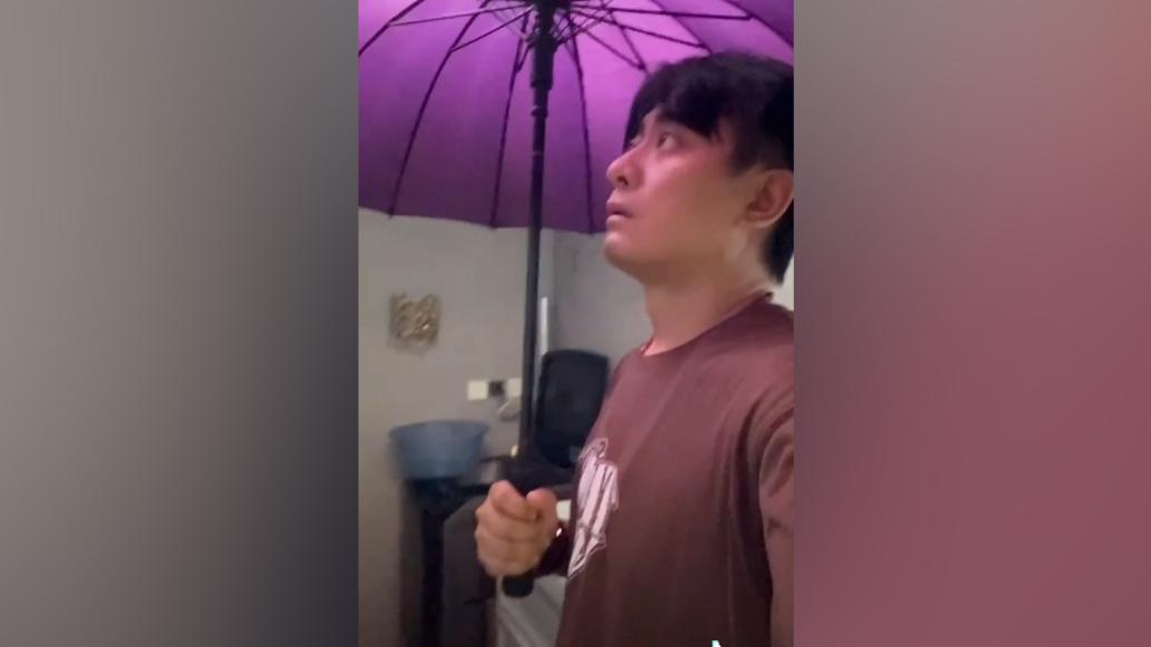 上海暴雨明星家中漏水，陈赫家变“水帘洞”，陈龙在家撑伞