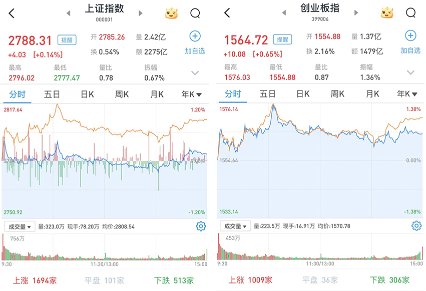 A股缩量反弹：近4000股上涨，传媒、地产板块走强