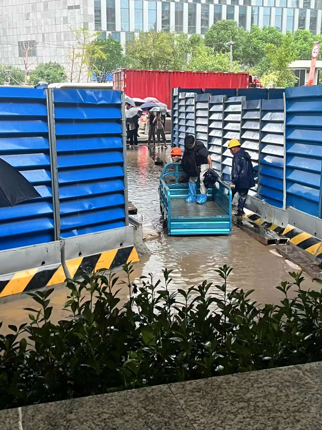 上海“暴雨摆渡人”太暖心！三轮车当“city boat”载市民涉水过泥路