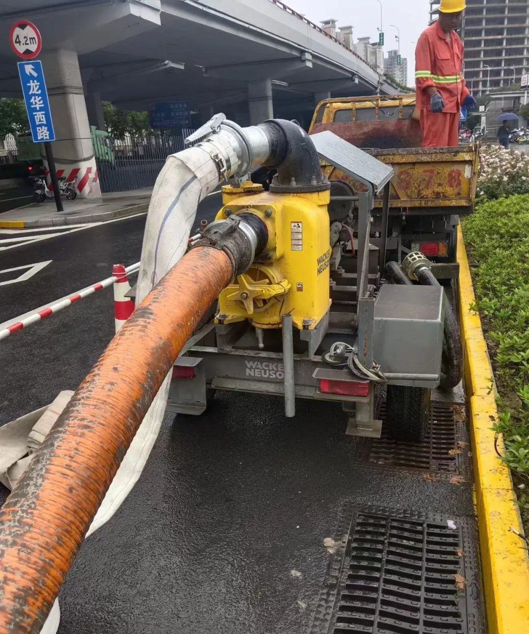 河边、树下、马路上……上海徐汇做足了防汛准备