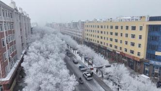 航拍北大荒霧凇景觀，玉樹瓊枝冰清玉潔