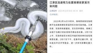 重慶江津區：網友反映珞璜安家溪水體污染基本屬實，污水管網塌陷致溢流