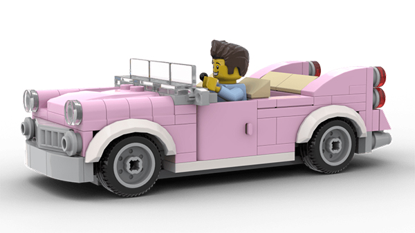 中推出的"怀旧餐厅"套装中还曾出现过猫王与这辆粉色凯迪拉克车的形象