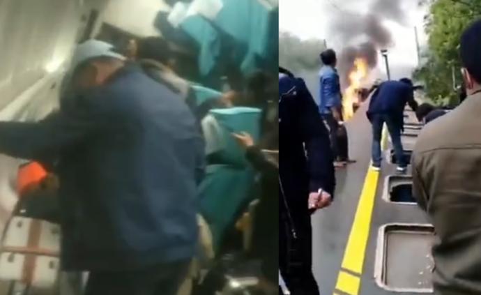 T179次列車內部曝光,消防正在營救