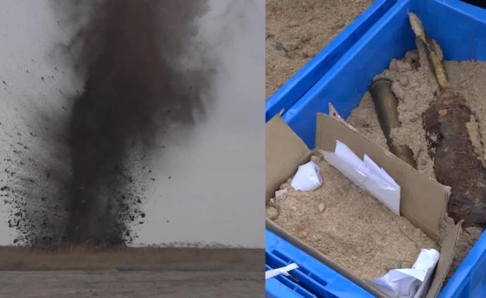 一聲巨響，數(shù)十枚廢舊炮彈集中銷毀