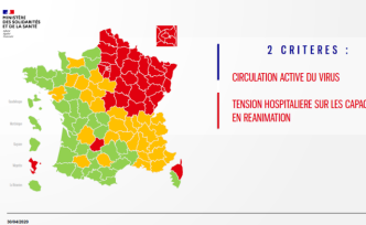 法國首次公布全國疫情地圖：35.6%省份處于疫情紅色狀態(tài)