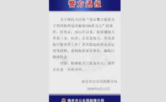 南京警方：“涉嫌骗保女子”多次伪造延误证明