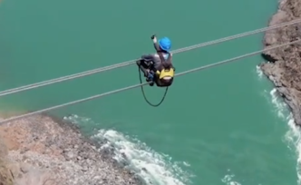400米高空走线，“电力蜘蛛人”金沙江上作业