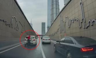 上海延安东路隧道口发生溜车？警方：电动车电能耗尽失去制动