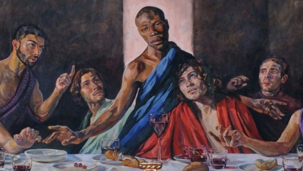 英国一座堂换上非裔耶稣版《最后的晚餐》