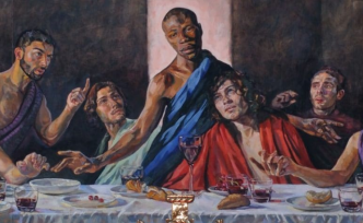 英国一座堂换上非裔耶稣版《最后的晚餐》