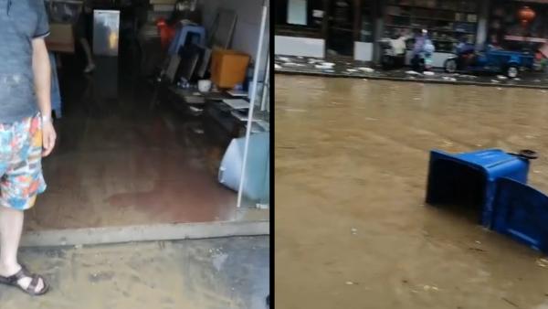 歙县商户：城区七成商铺被淹，水位有大半个人高