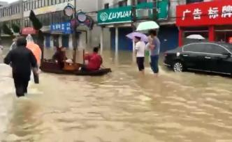 安徽马鞍山普降暴雨，博望区道路积水严重