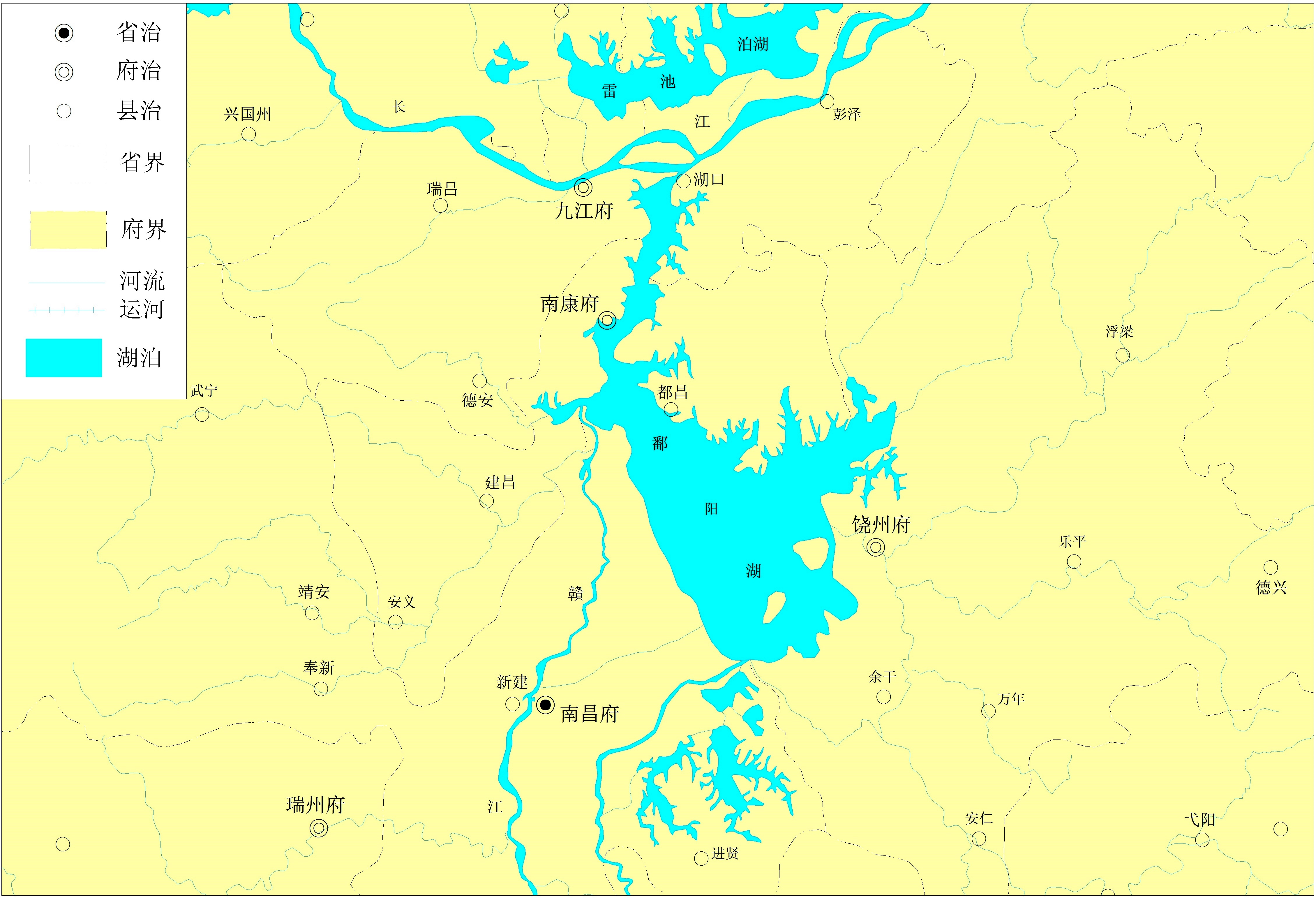 作者绘制的清代鄱阳湖地图本文节选自刘诗古著,《资源,产权与秩序