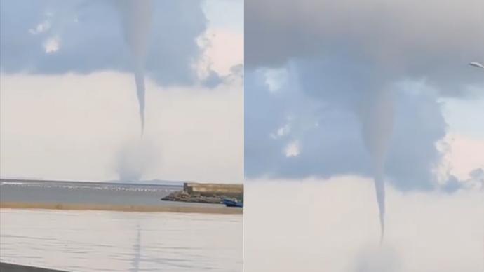 大連獐子島海域出現海龍卷:巨大漏斗連天接海