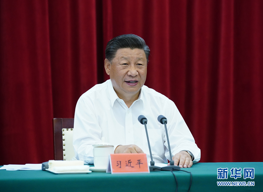 8月20日,中共中央总书记、国家主席、中央军委主席习近平在合肥主持召开扎实推进长三角一体化发展座谈会并发表重要讲话。新华社记者 鞠鹏 摄