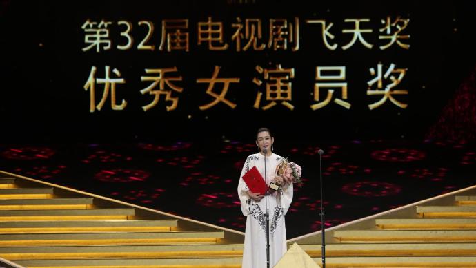 何冰,秦海璐分别获得第32届"飞天奖"优秀男,女演员奖
