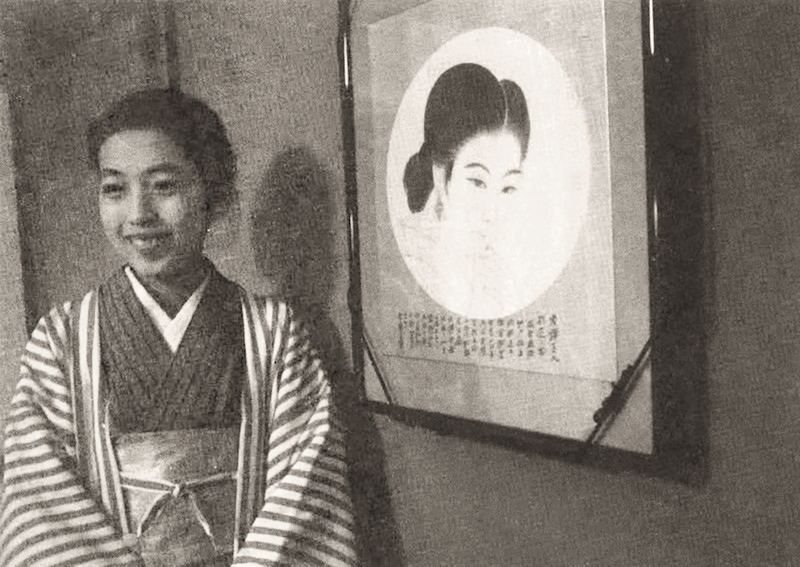 张大千为山田喜美子所画小像