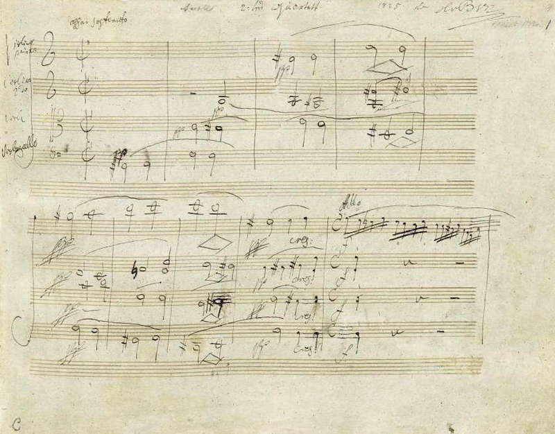 贝多芬《a小调弦乐四重奏》（Op.132)第一乐章手稿