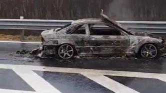 京石高速定州段车辆自燃，浓烟路滑引发多车连撞一人受伤