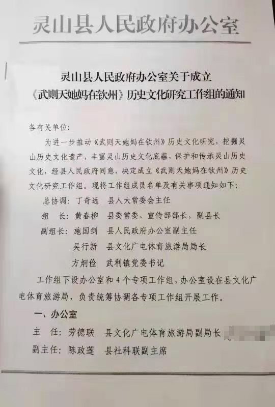 网络平台上流传的广西灵山县人民政府办公室红头文件。