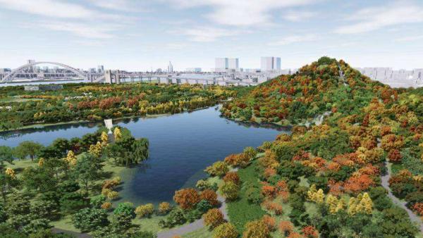 上海世博文化公园双子山封顶,预计2024年对外开园