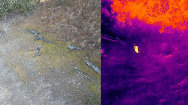 68岁摄影爱好者野外失联,消防用无人机热成像定位搜寻